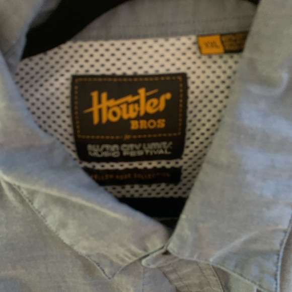 Howler Brothers Blue Shirt with Yellow Embroidery - Picture 3 of 5
